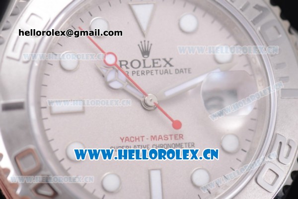 Rolex Yacht-Master 40 Clone Rolex 3135 Automatic Stainless Steel Case/Bracelet with Silver Dial and Dot Markers (BP) - Click Image to Close